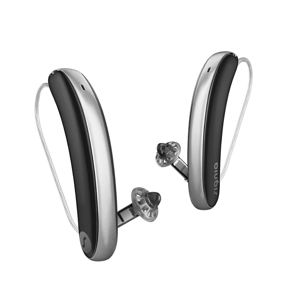 Styletto 7IX Slim RIC R Nero Argento Apparecchi Acustici