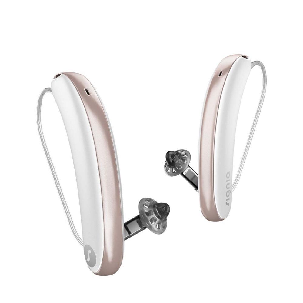 Styletto 7IX Slim RIC R Bianco neve Oro rosa Apparecchi Acustici
