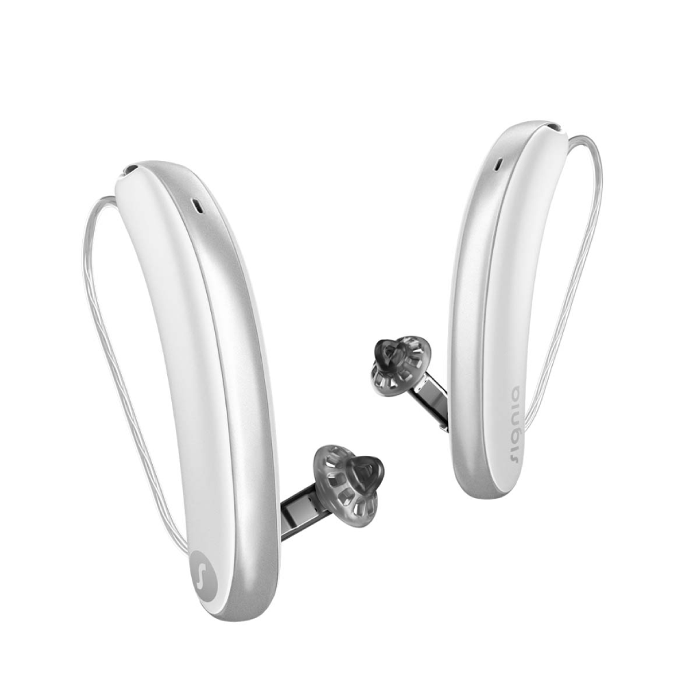 Styletto 7IX Slim RIC R Bianco neve Argento Apparecchi Acustici